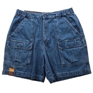 Savane Cargo Denim Hiking Shorts Mens 36 Blue Jean Rugged Comfort NEW